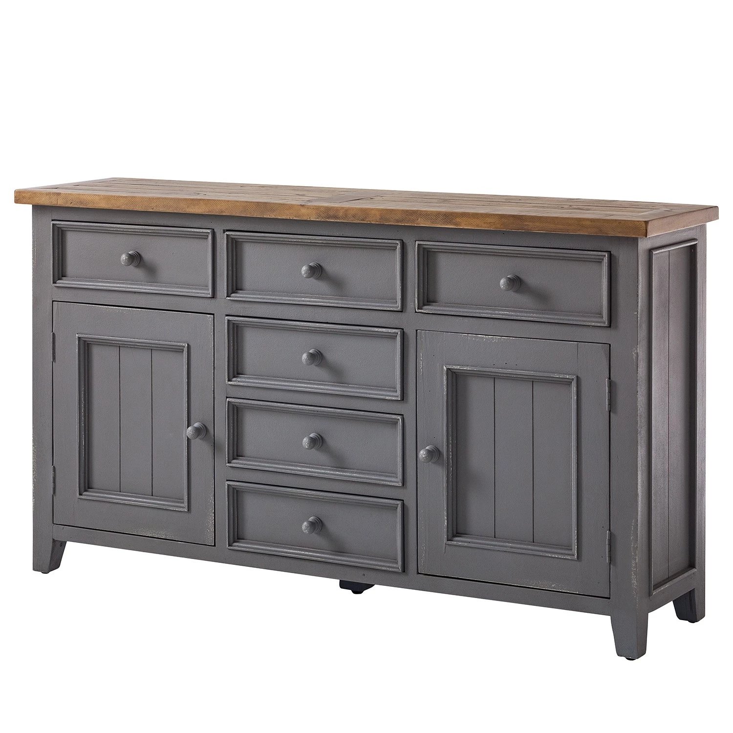 Maison Belfort Sideboard Balignton I - Kiefer massiv - Grau