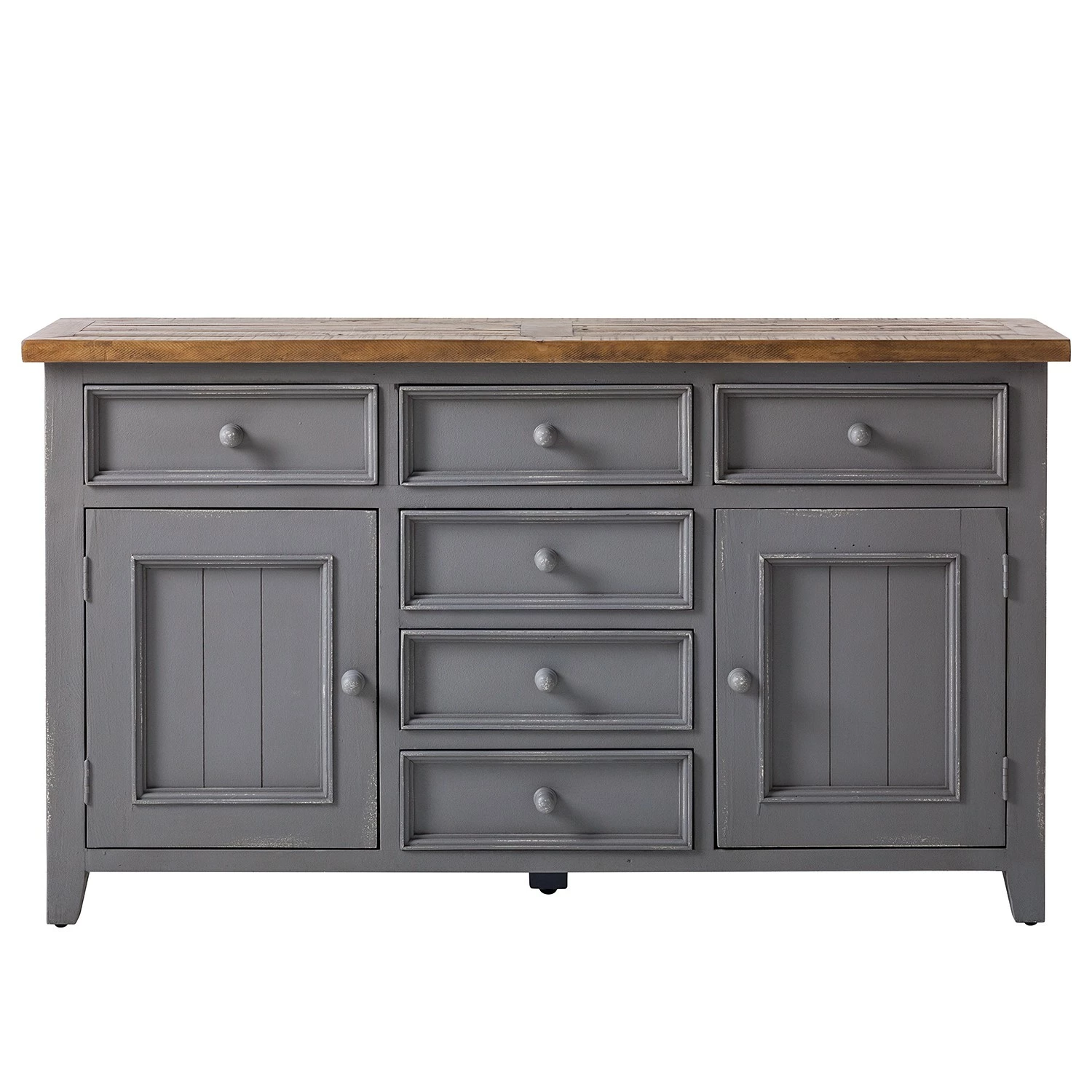 Maison Belfort Sideboard Balignton I - Kiefer massiv - Grau – Bild 5
