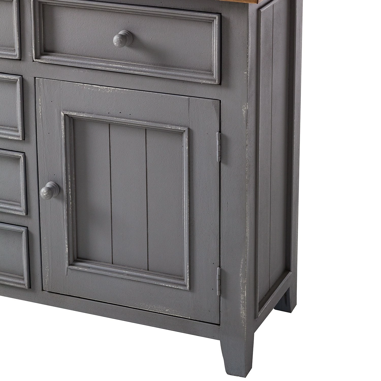 Maison Belfort Sideboard Balignton I - Kiefer massiv - Grau – Bild 8