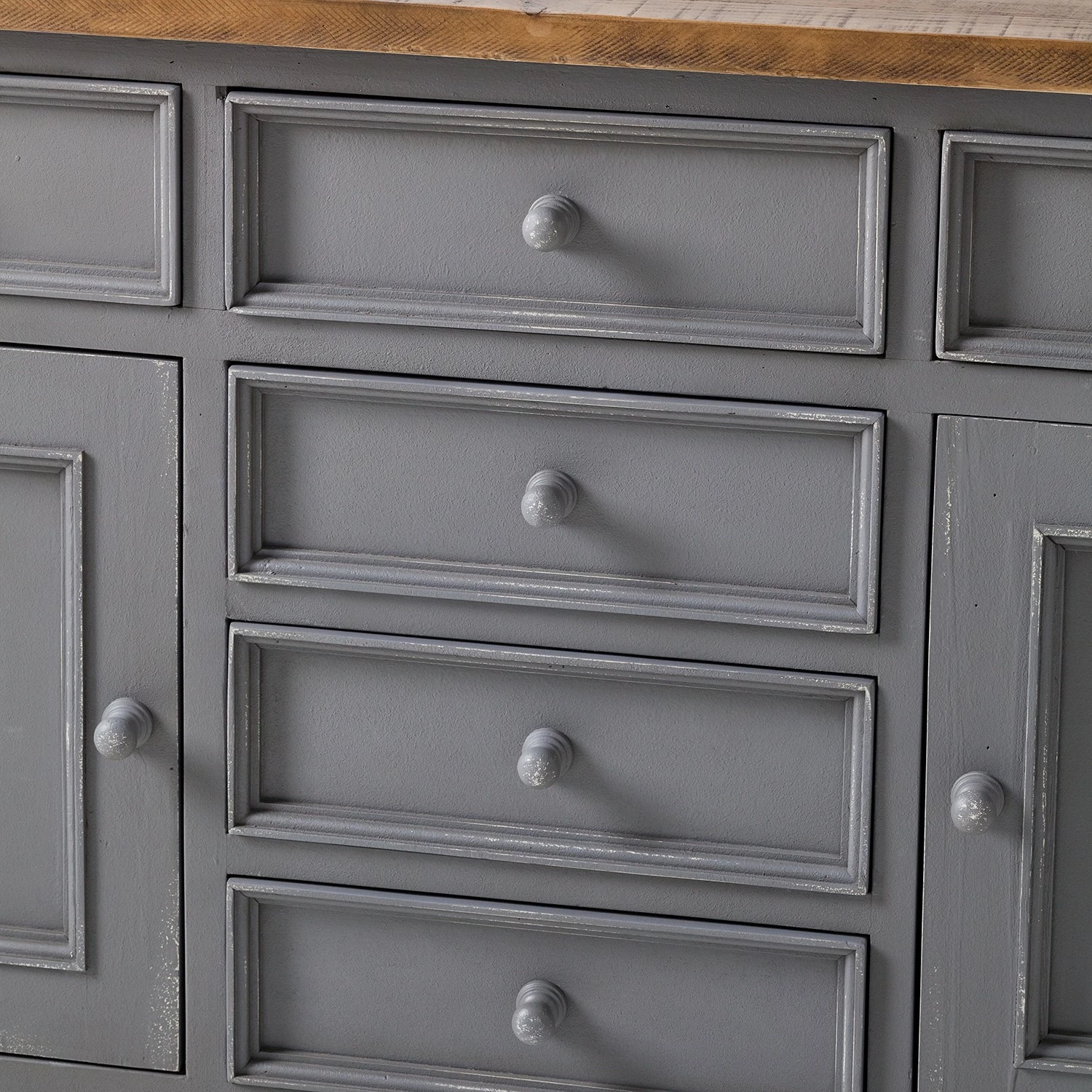 Maison Belfort Sideboard Balignton I - Kiefer massiv - Grau – Bild 9