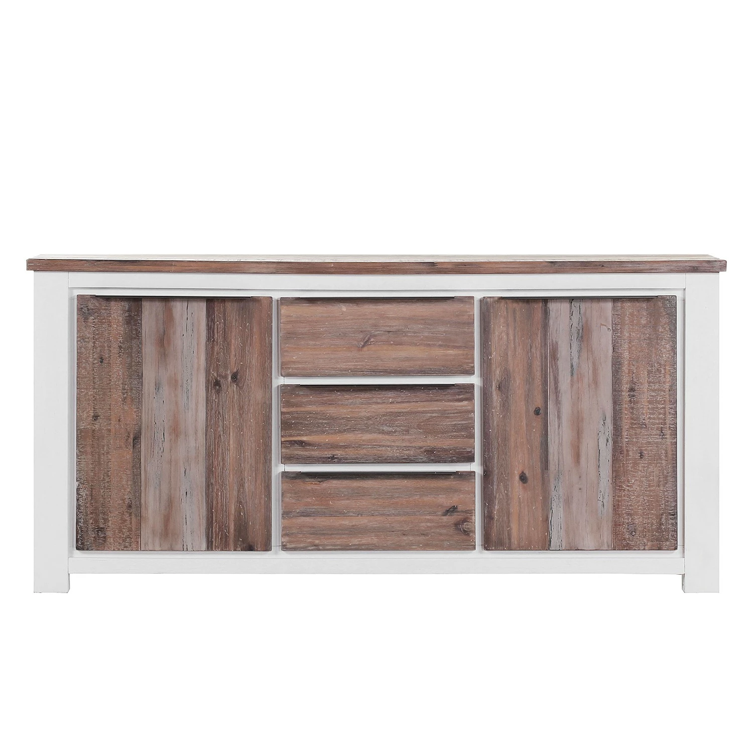 Maison Belfort Sideboard Doral - Akazie teilmassiv - Braun / Weiß – Bild 2