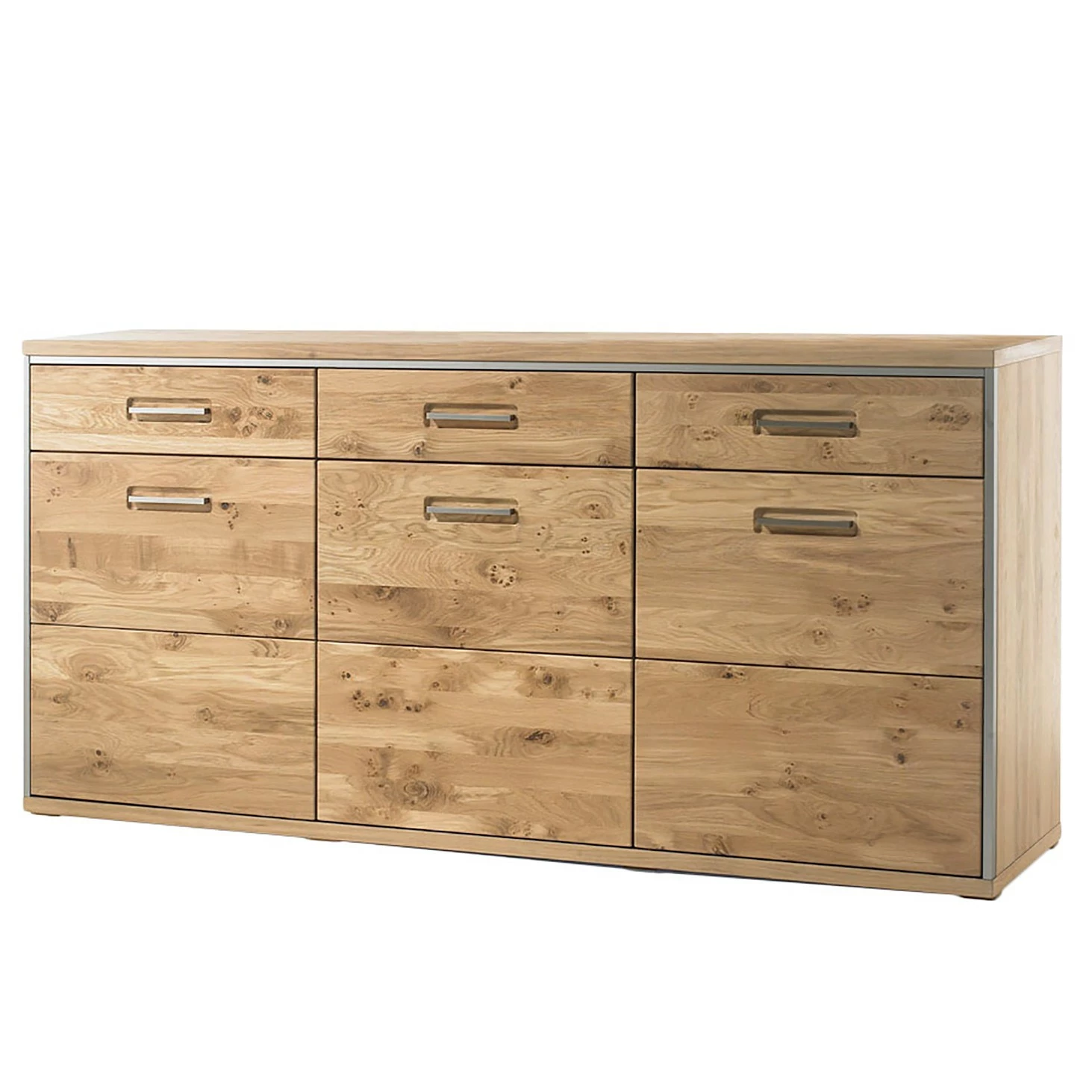 Ars Natura Sideboard Lopburi - Eiche Bianco teilmassiv - Eiche Bianco / Schiefer
