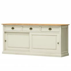 Ridgevalley Sideboard Sollerön I - Pinie Weiß / Pinie Honig / Messing
