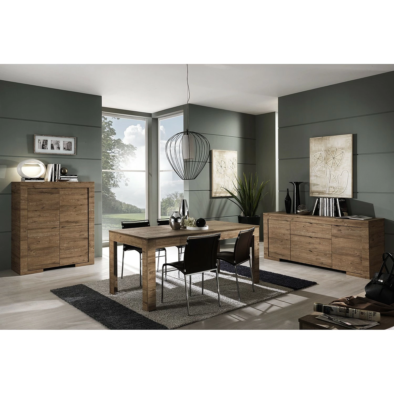 LC Spa Sideboard Milano LC - Eiche Dunkel Dekor – Bild 4