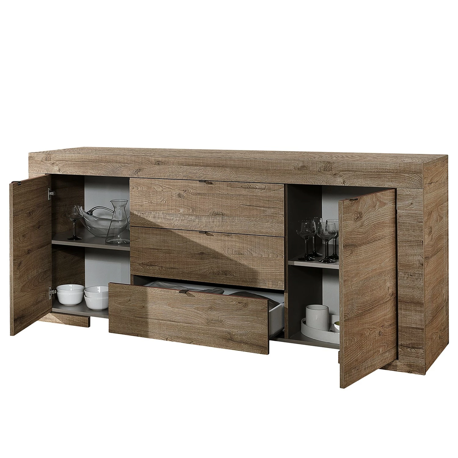 LC Spa Sideboard Milano LC - Eiche Dunkel Dekor – Bild 5