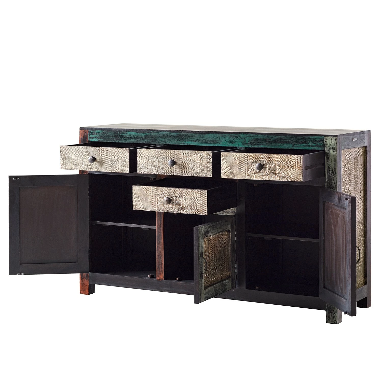 Wolf-Möbel Sideboard Goa II - Akazie / Mango teilmassiv - Mehrfarbig – Bild 5