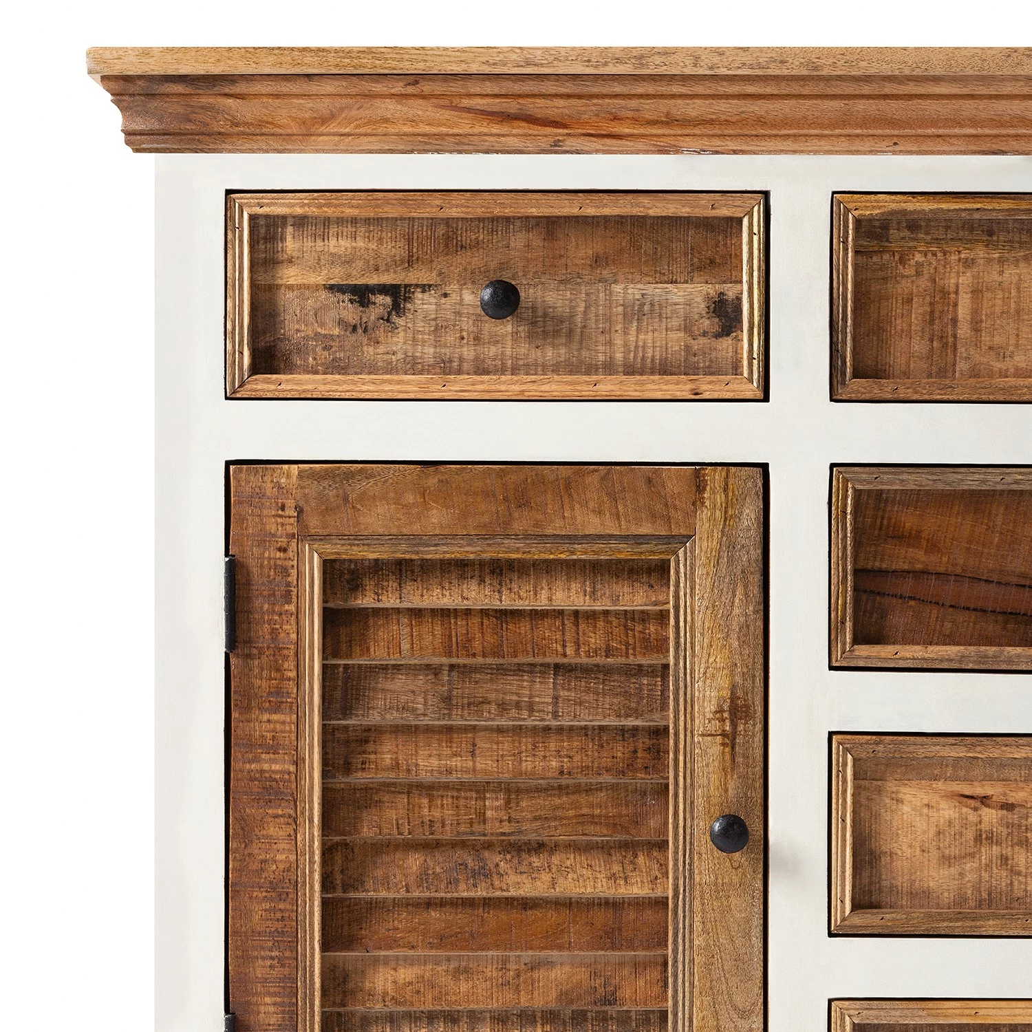 Maison Belfort Sideboard Newhaven - Mango teilmassiv - Mango / Weiß – Bild 8