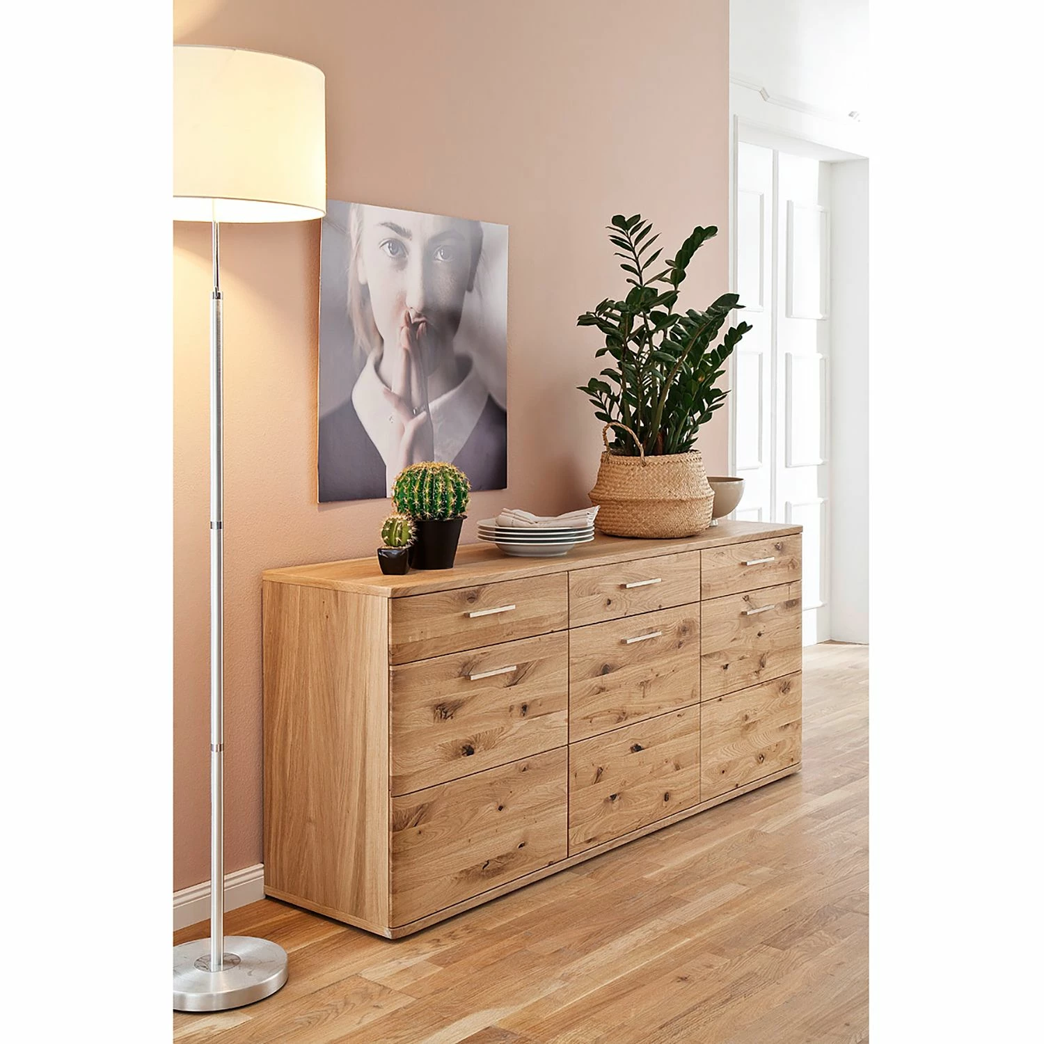 Naturoo Sideboard Ristiina II - Eiche teilmassiv - Eiche Bianco / Eiche Bianco Dekor – Bild 2