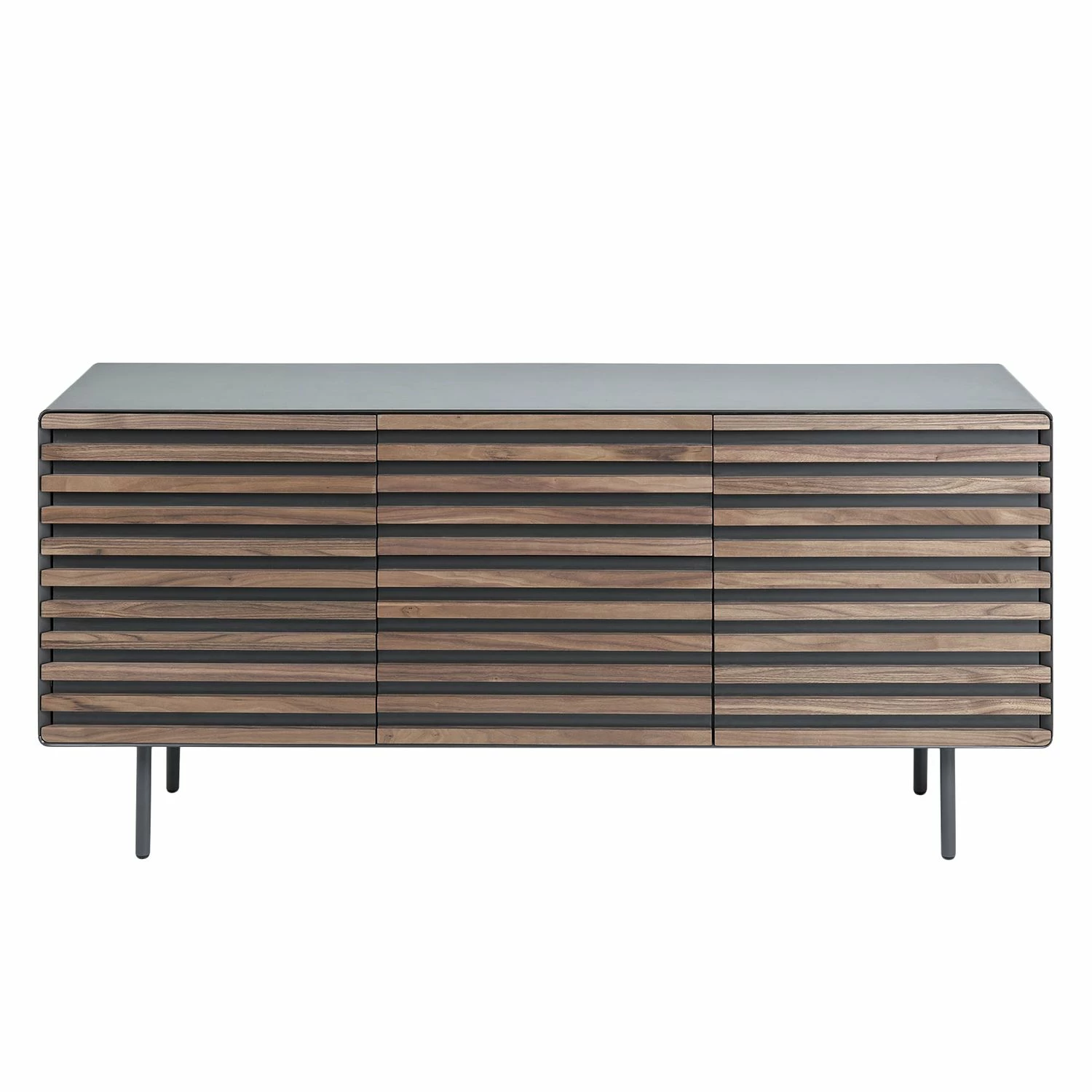 Norrwood Sideboard Kipra - Echtholzfurnier - Walnuss / Graphit – Bild 3