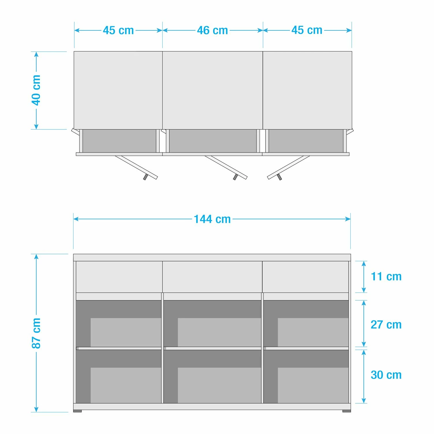 Germania Sideboard Lissabon - Buche Dekor / Anthrazit - Breite: 144 cm – Bild 7