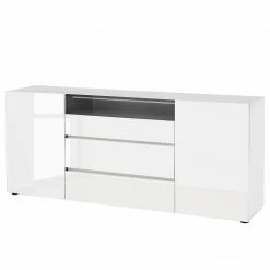 Loftscape Sideboard Mavie - Hochglanz Weiß / Schwarz