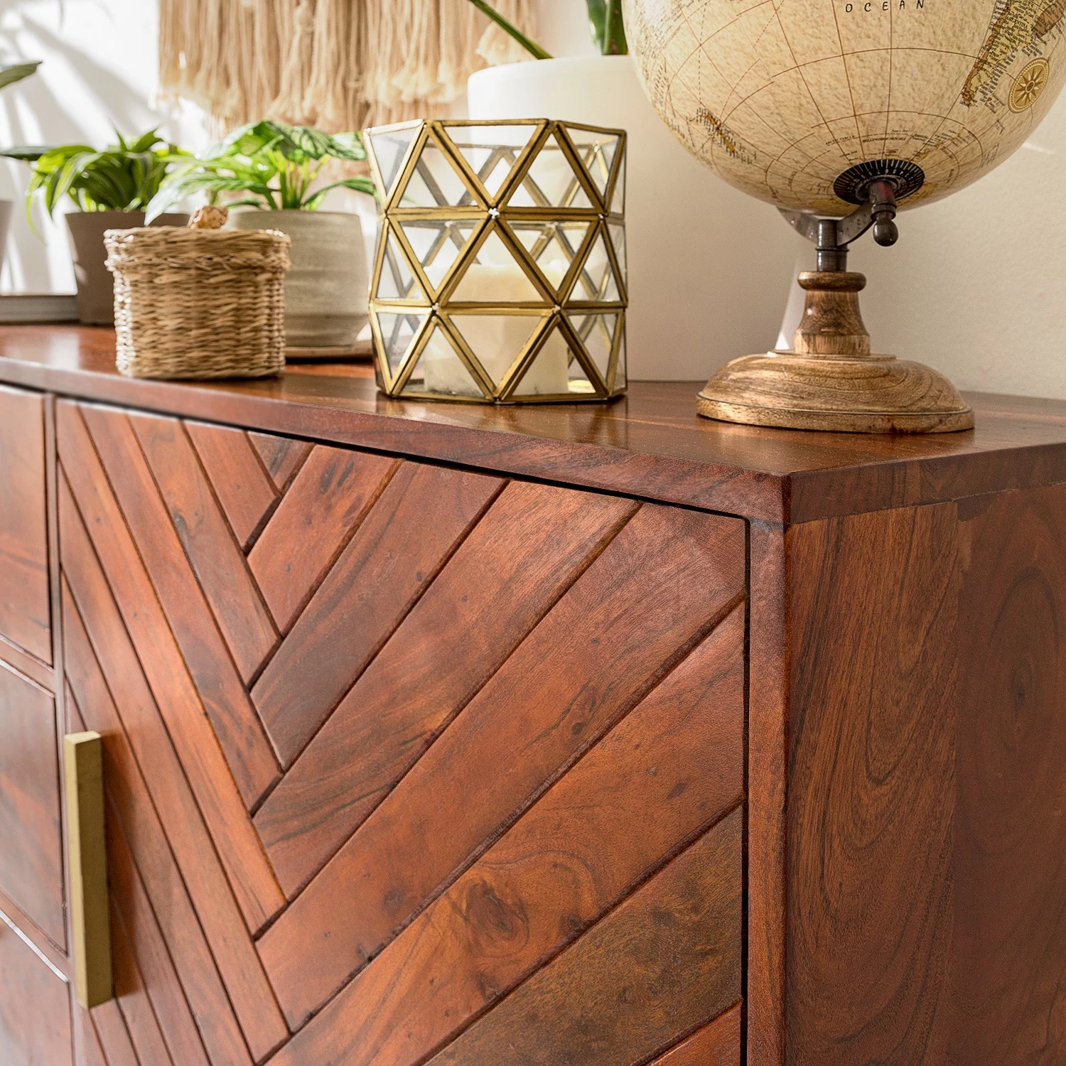 Jack & Alice Sideboard Loga - Akazie massiv / Eisen - Akazie Braun – Bild 16