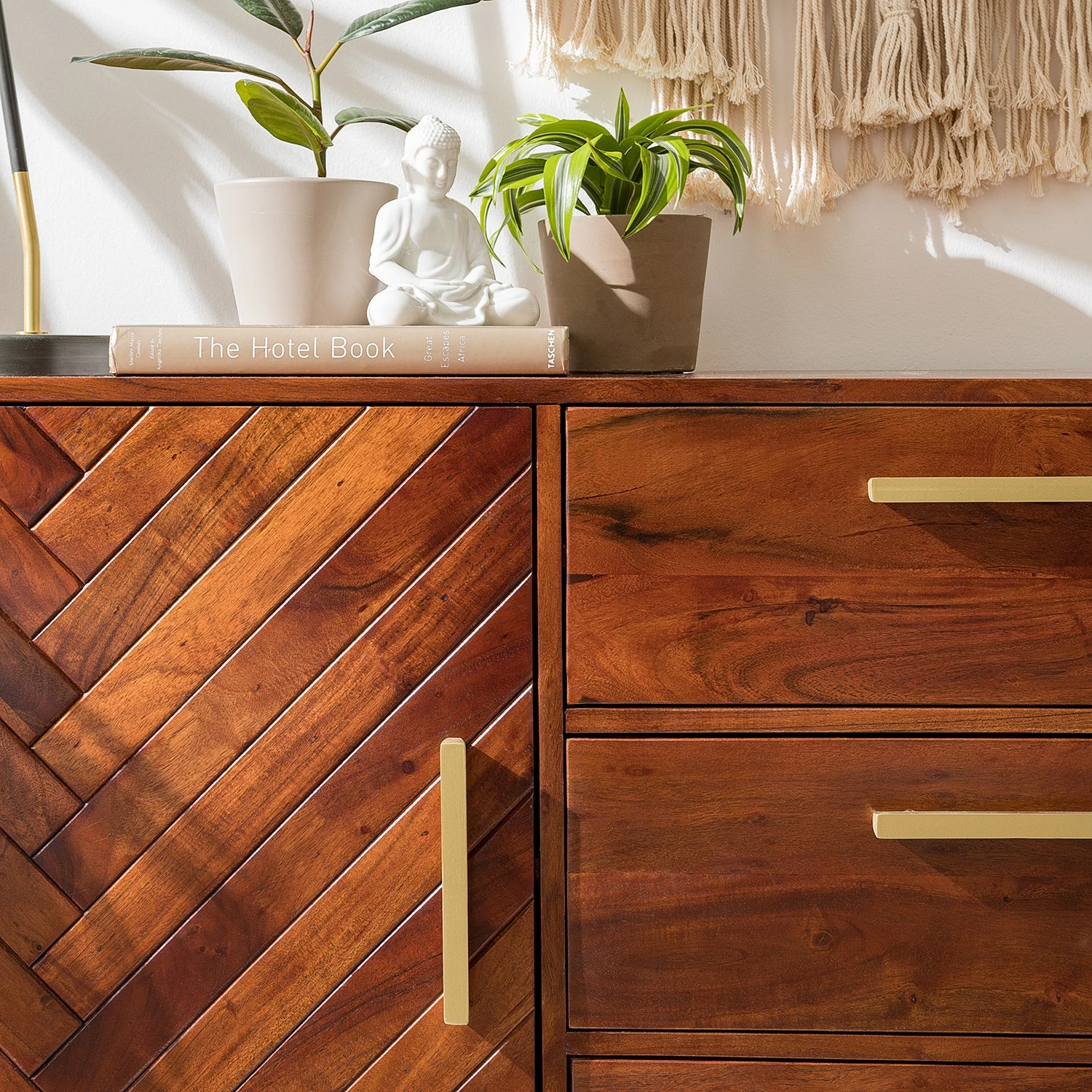 Jack & Alice Sideboard Loga - Akazie massiv / Eisen - Akazie Braun – Bild 17