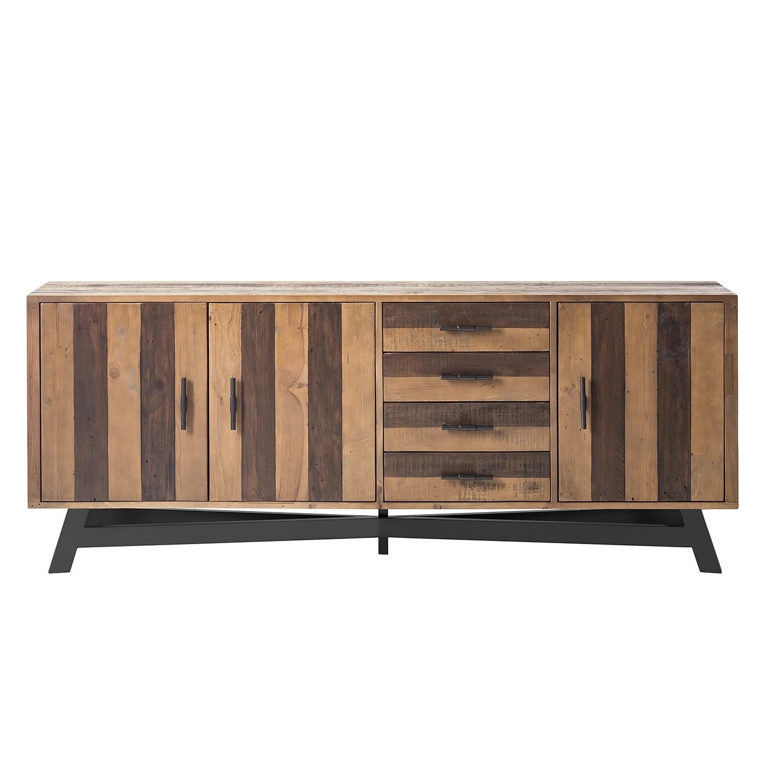 Ars manufacti Sideboard Tamati II - Pinie massiv / Eisen - Pinie / Schwarz – Bild 13