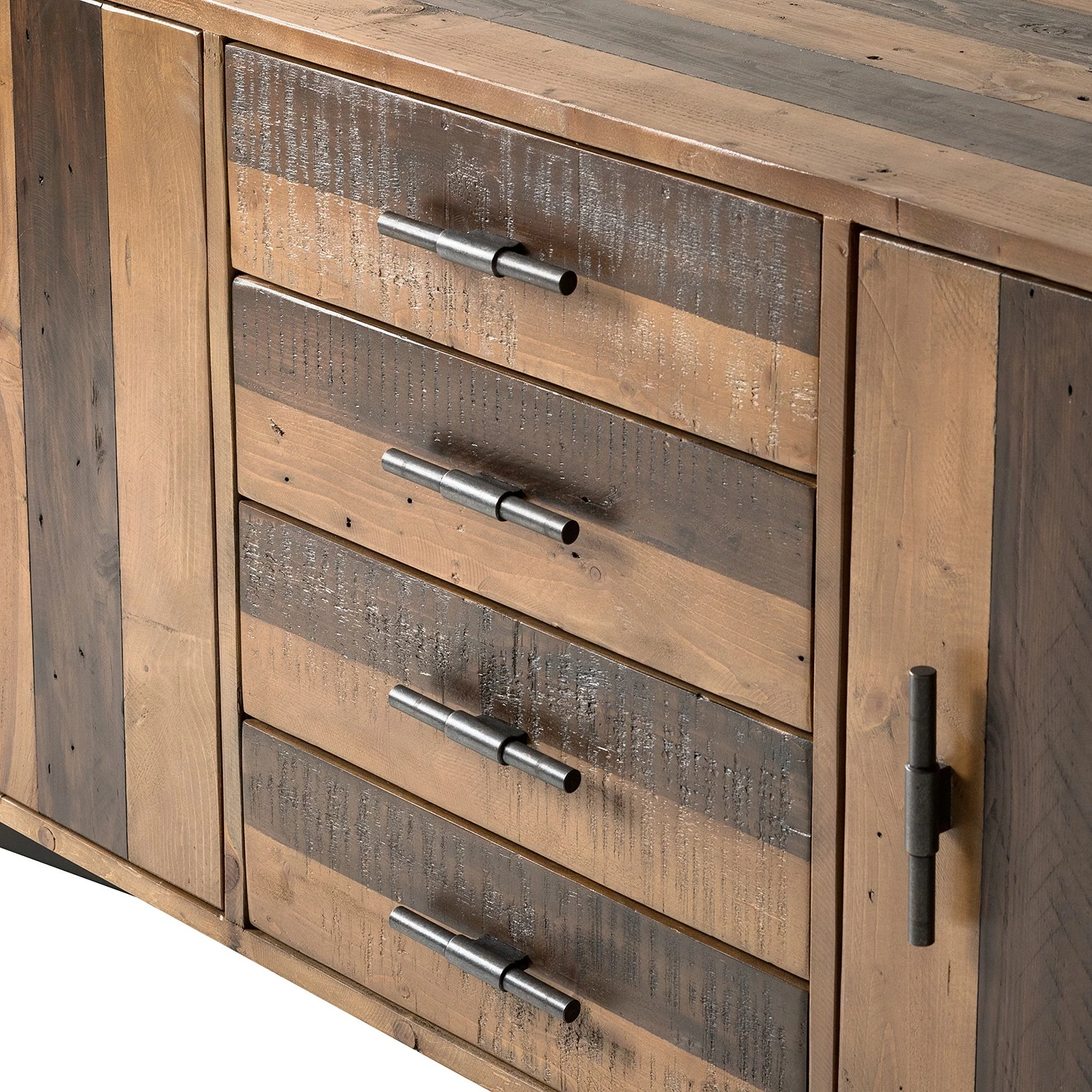 Ars manufacti Sideboard Tamati II - Pinie massiv / Eisen - Pinie / Schwarz – Bild 17