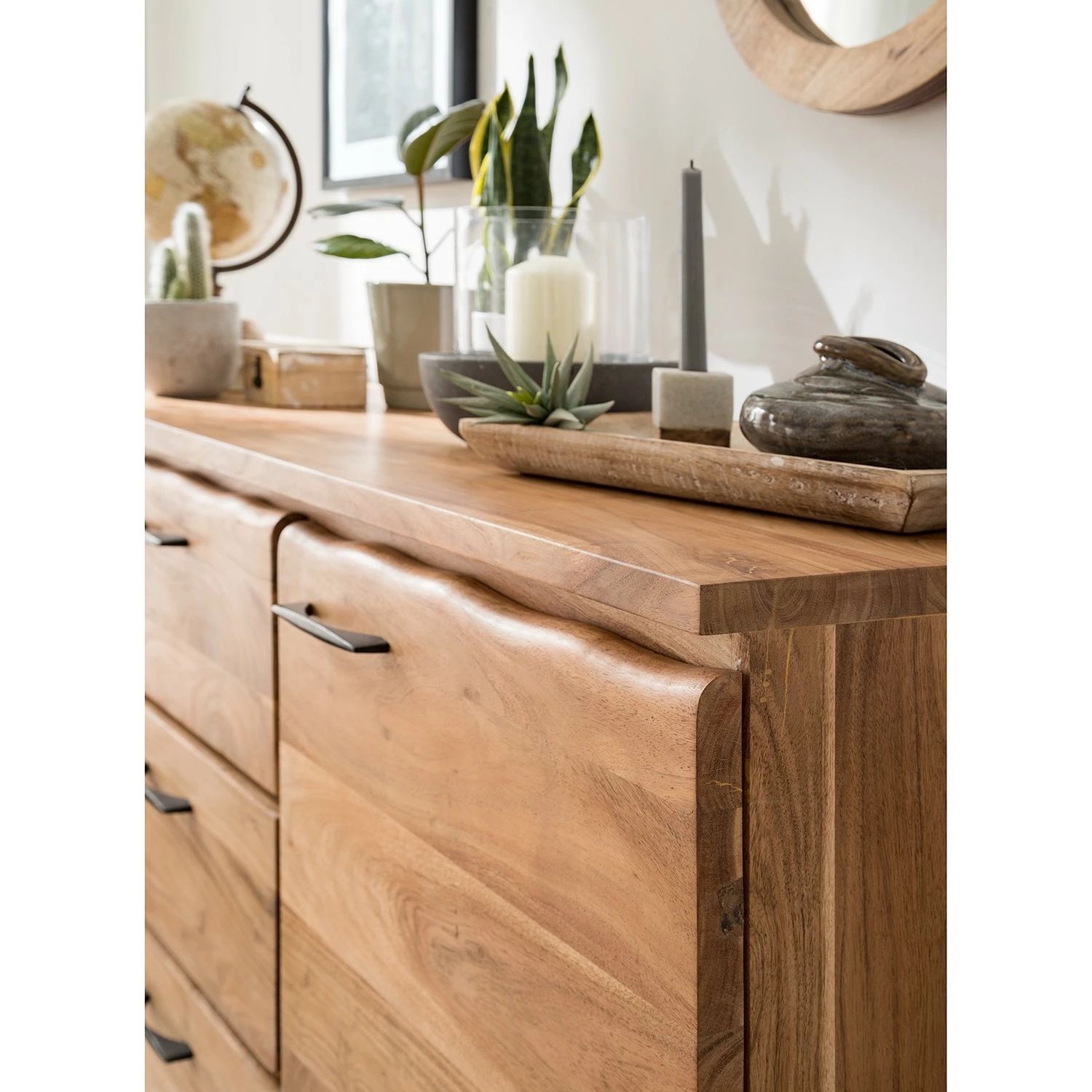 Ars Natura Sideboard Vardo - Akazie massiv / Metall - Akazie / Schwarz – Bild 12