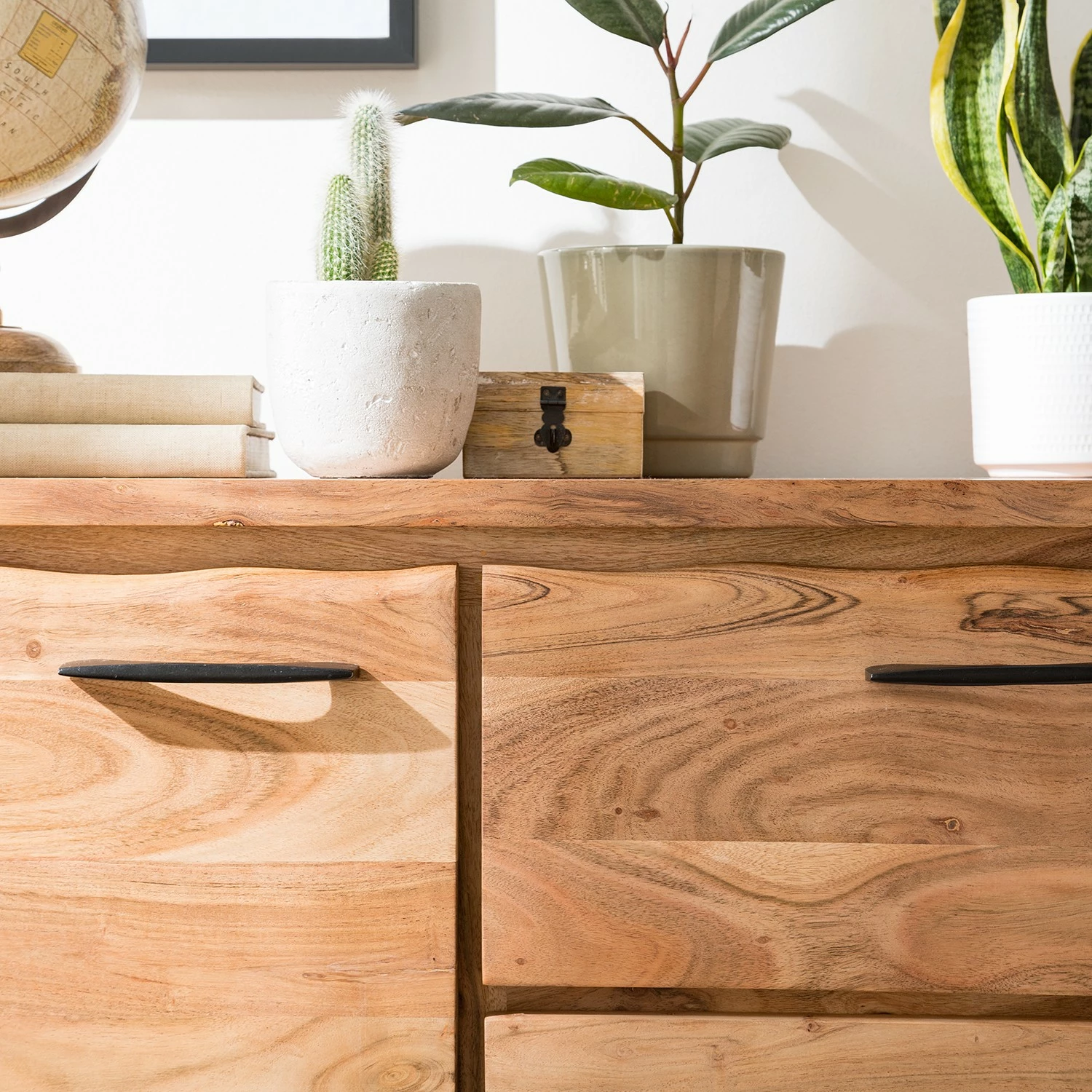 Ars Natura Sideboard Vardo - Akazie massiv / Metall - Akazie / Schwarz – Bild 16