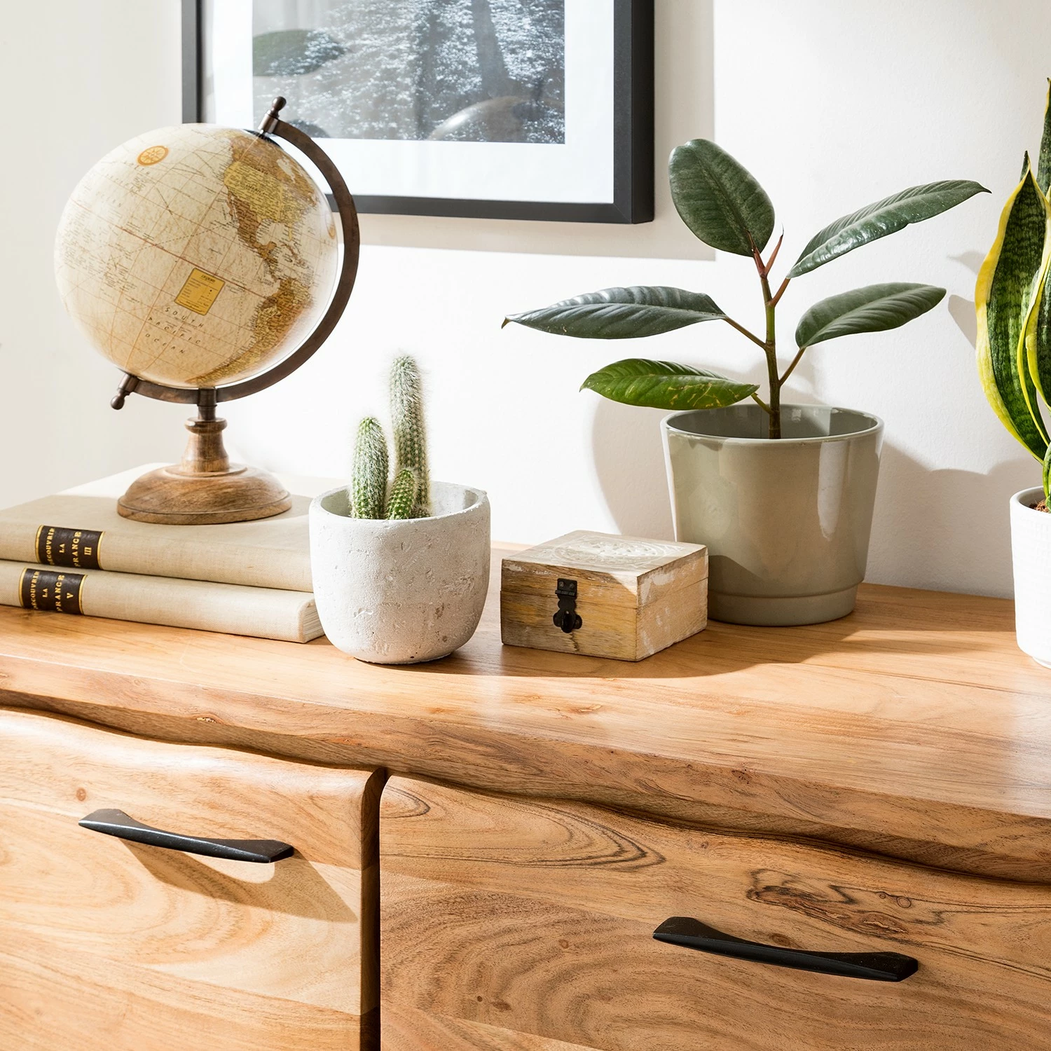 Ars Natura Sideboard Vardo - Akazie massiv / Metall - Akazie / Schwarz – Bild 19