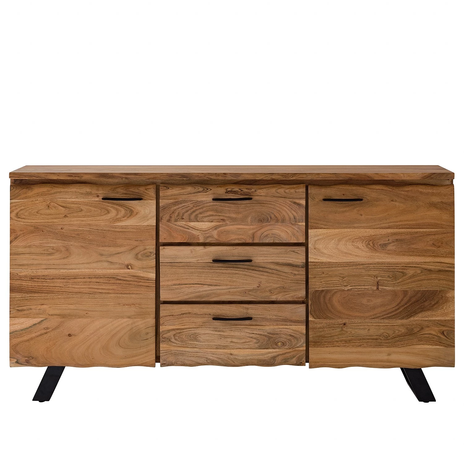 Ars Natura Sideboard Vardo - Akazie massiv / Metall - Akazie / Schwarz – Bild 6