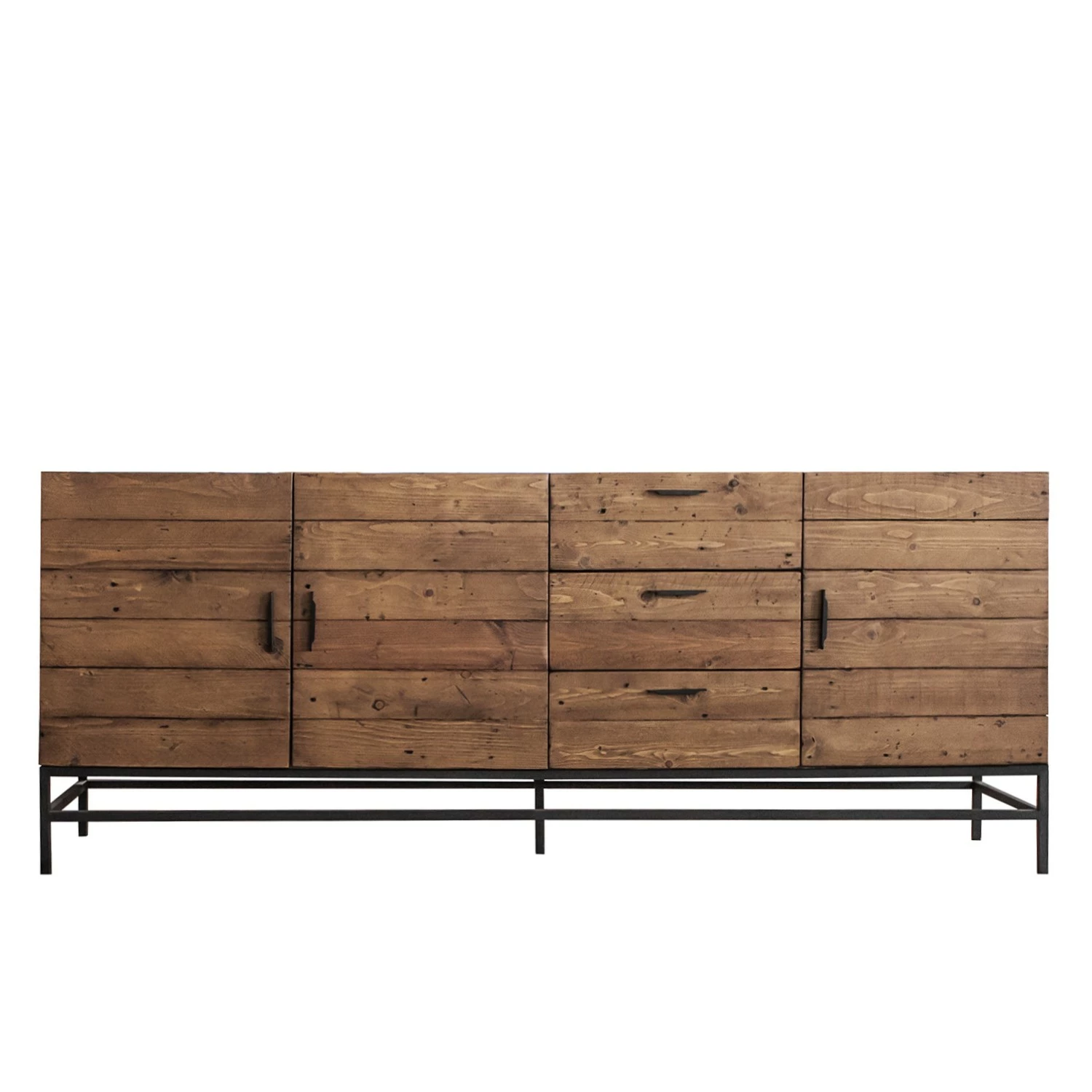 Ars manufacti Sideboard Grasby II - Altholz Pinie / Metall - Pinie Dunkel / Schwarz – Bild 5