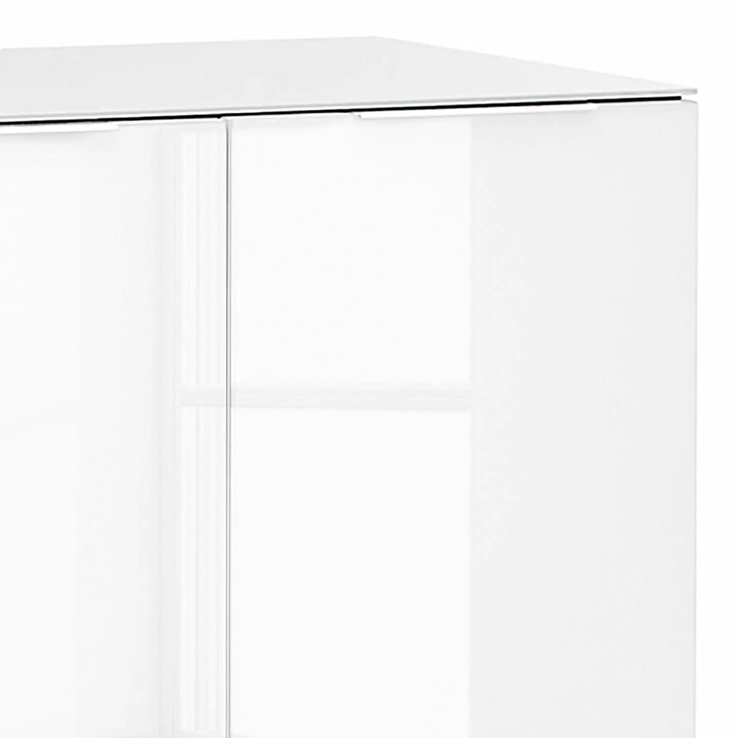 Maja Möbel Sideboard Shino II - Glas Weiß / Eiche Riviera Dekor – Bild 2
