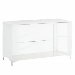 Maja Möbel Sideboard Shino I - Glas Weiß / Weiß