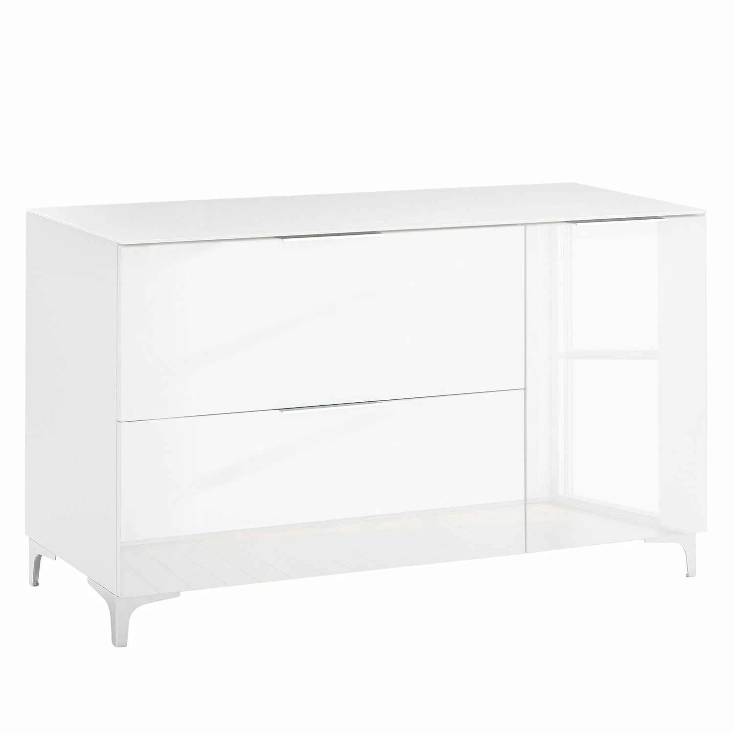 Maja Möbel Sideboard Shino I - Glas Weiß / Weiß