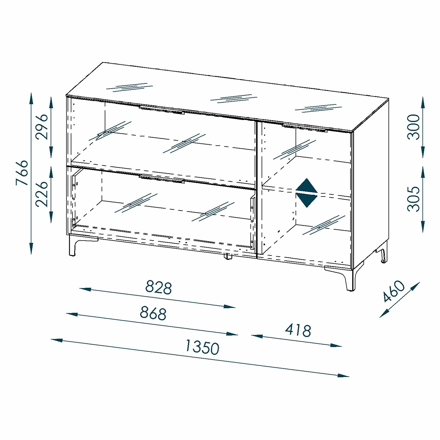 Maja Möbel Sideboard Shino I - Glas Weiß / Weiß – Bild 4