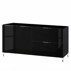 Maja Möbel Sideboard Shino II - Glas Schwarz / Schwarz