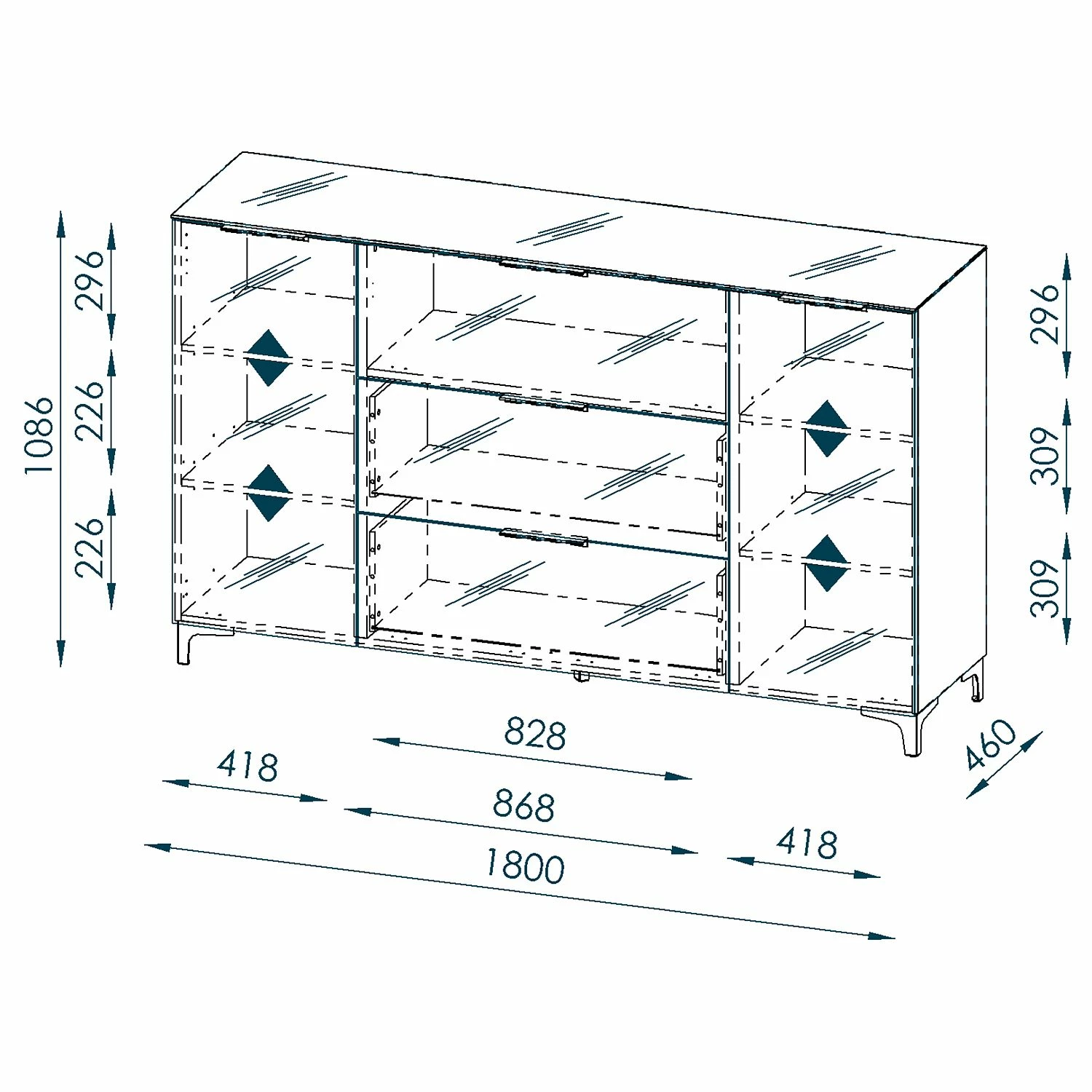 Maja Möbel Sideboard Shino IV - Glas Weiß / Weiß – Bild 6