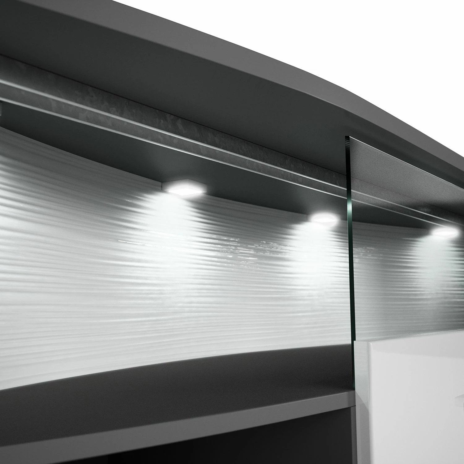 Loftscape Sideboard Mury - Hochglanz Weiß / Anthrazit – Bild 4