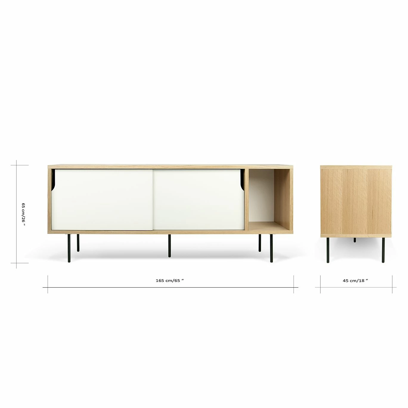 Temahome Sideboard Noa II - Weiß - Eiche – Bild 7