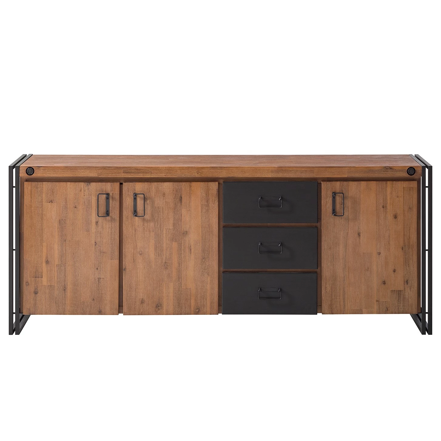 Ars manufacti Sideboard Manchester IV - Akazie massiv / Metall - Akazie / Anthrazit – Bild 4