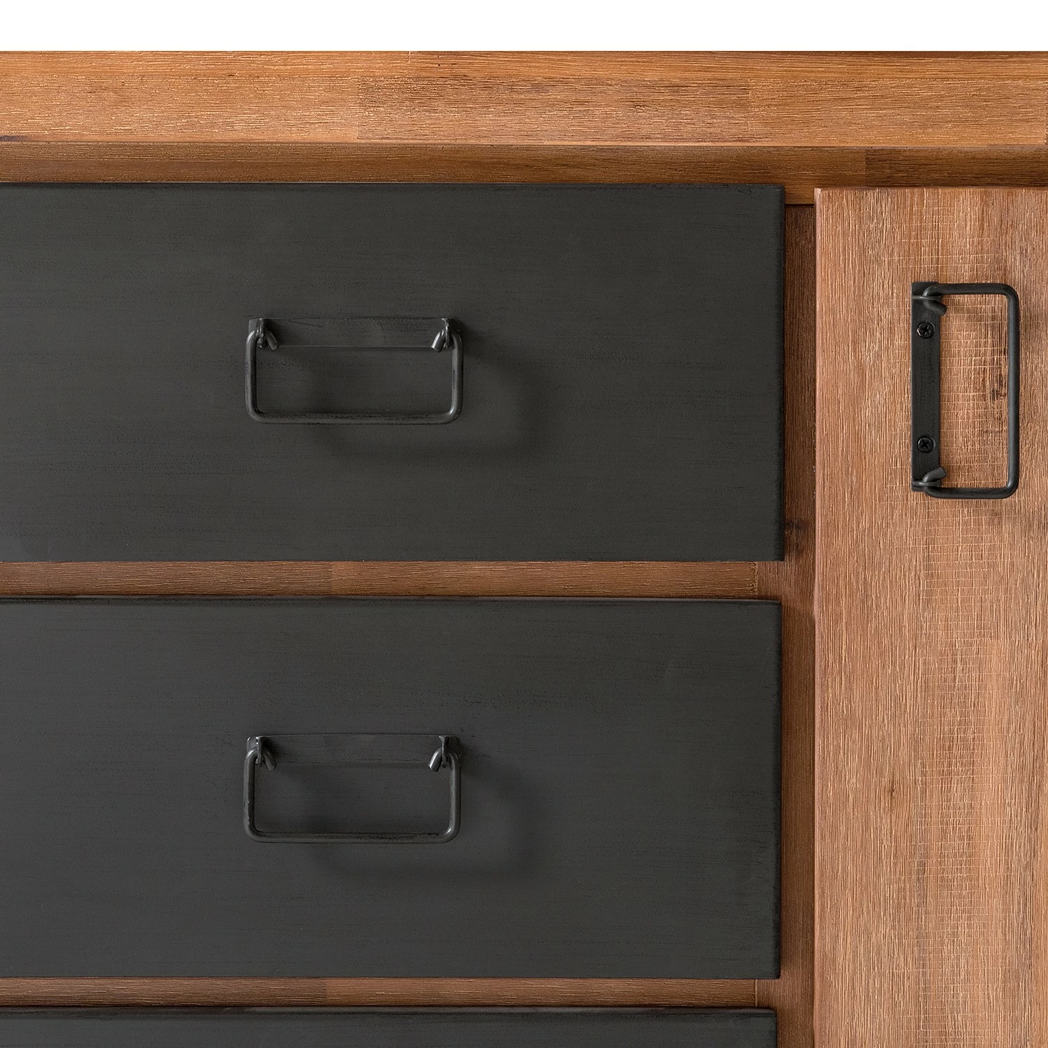 Ars manufacti Sideboard Manchester IV - Akazie massiv / Metall - Akazie / Anthrazit – Bild 12