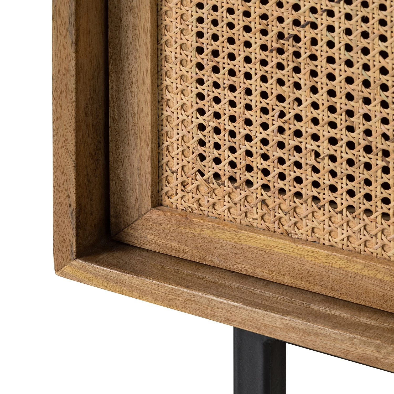 Ars manufacti Sideboard Vina I - Mango massiv / Wiener Geflecht - Mango / Schwarz – Bild 16