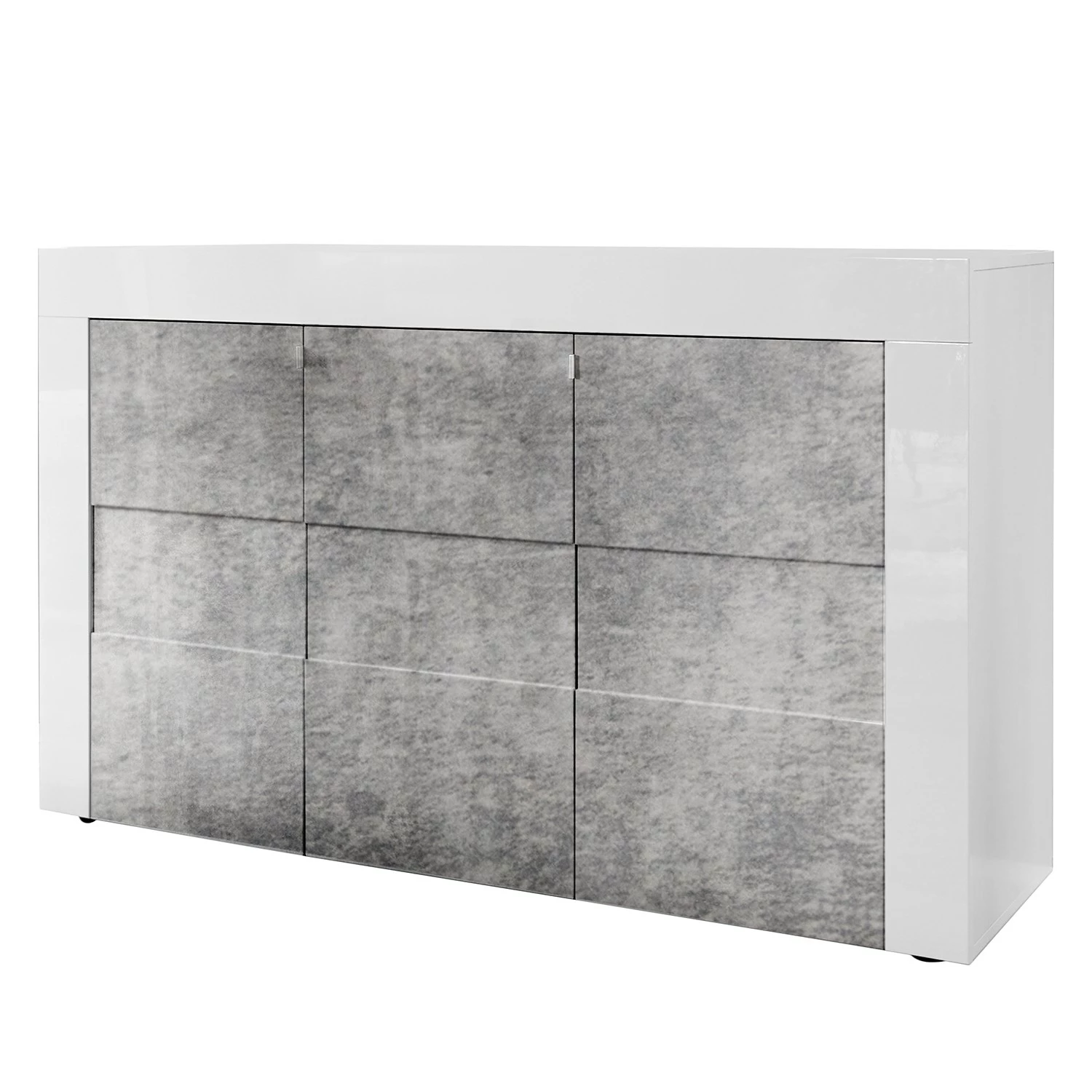 LC Spa Sideboard Easy I - Hochglanz Weiß / Beton Dekor