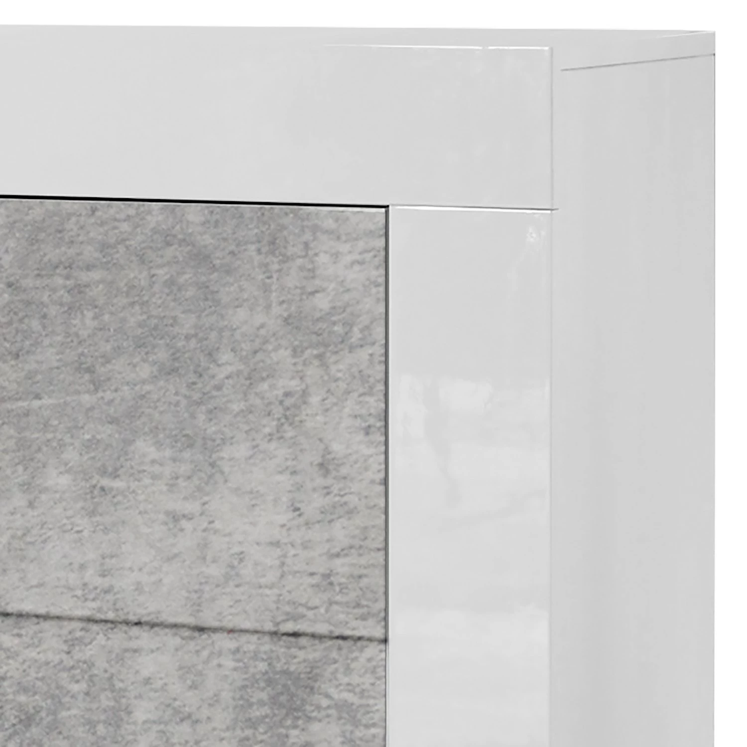 LC Spa Sideboard Easy I - Hochglanz Weiß / Beton Dekor – Bild 4