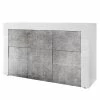 LC Spa Sideboard Easy II - Hochglanz Weiß / Beton Dekor