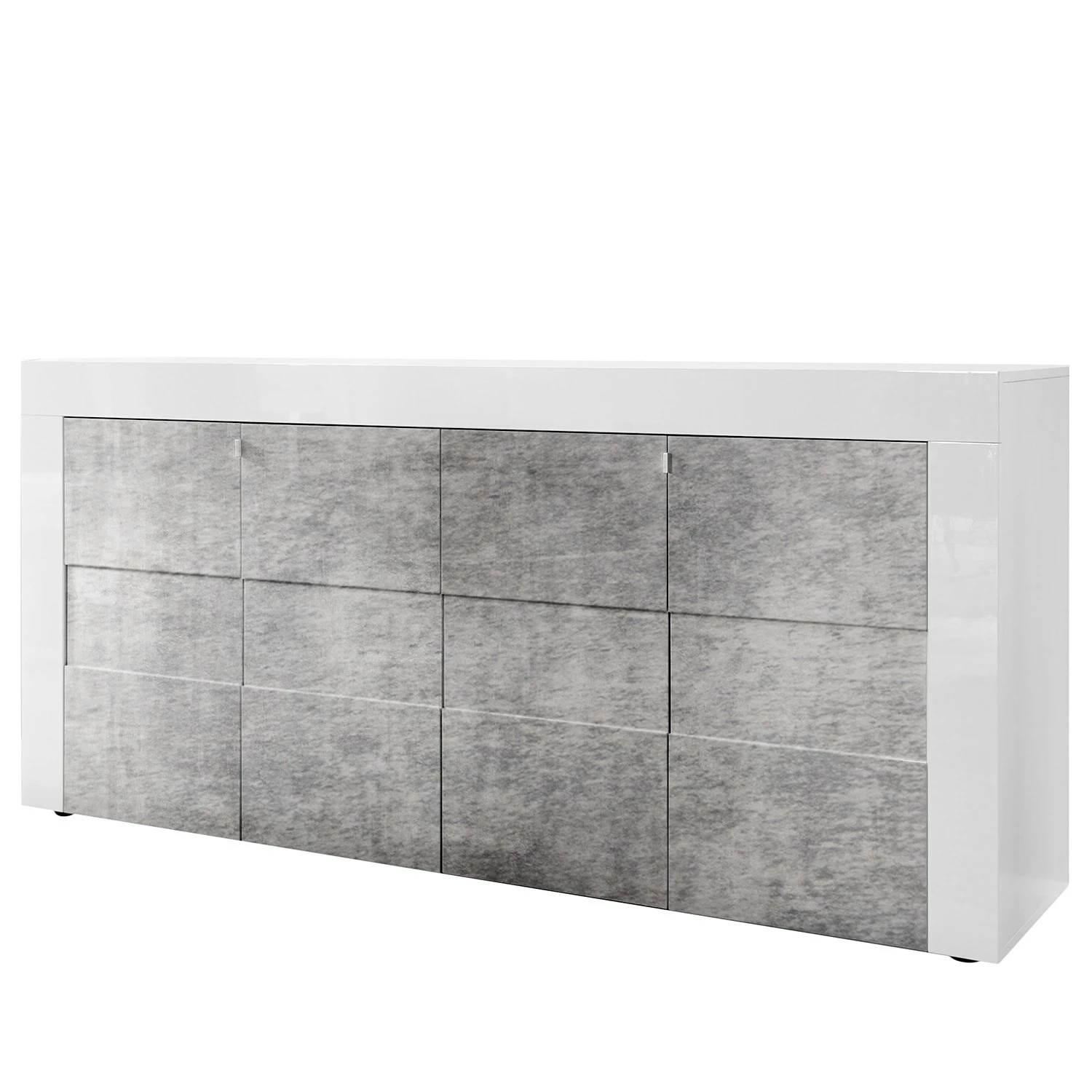 LC Spa Sideboard Easy III - Hochglanz Weiß / Beton Dekor