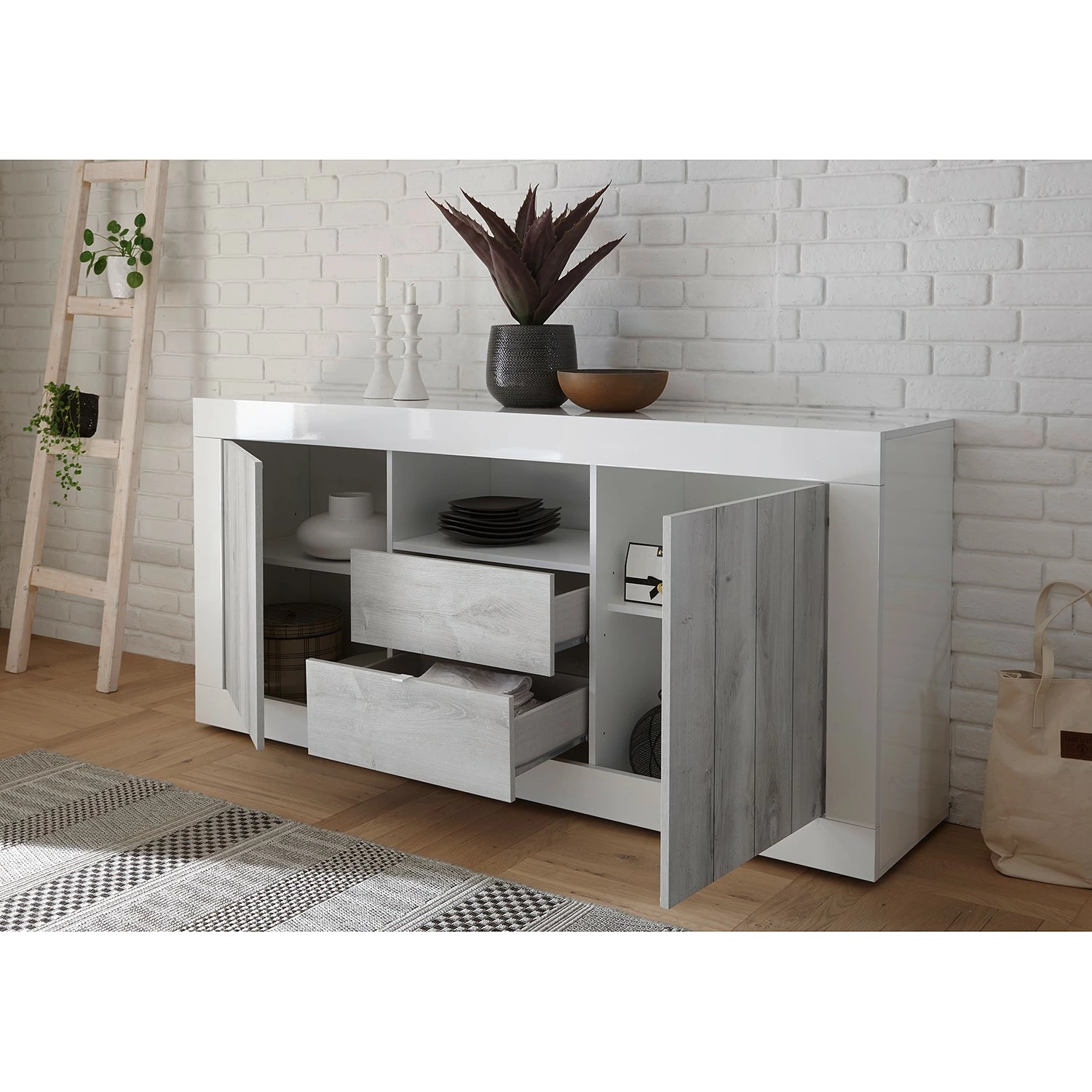 LC Spa Sideboard Urbino I - Hellgrau / Weiß – Bild 3