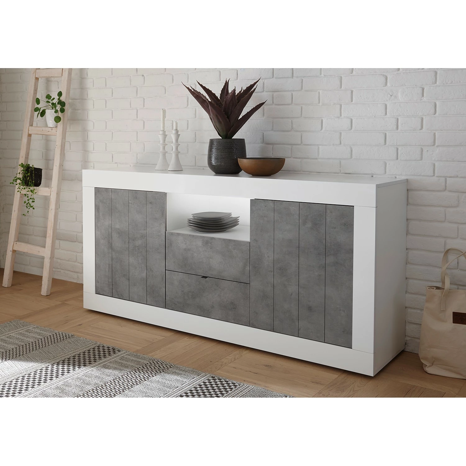 LC Spa Sideboard Urbino I - Beton Dekor / Weiß – Bild 2
