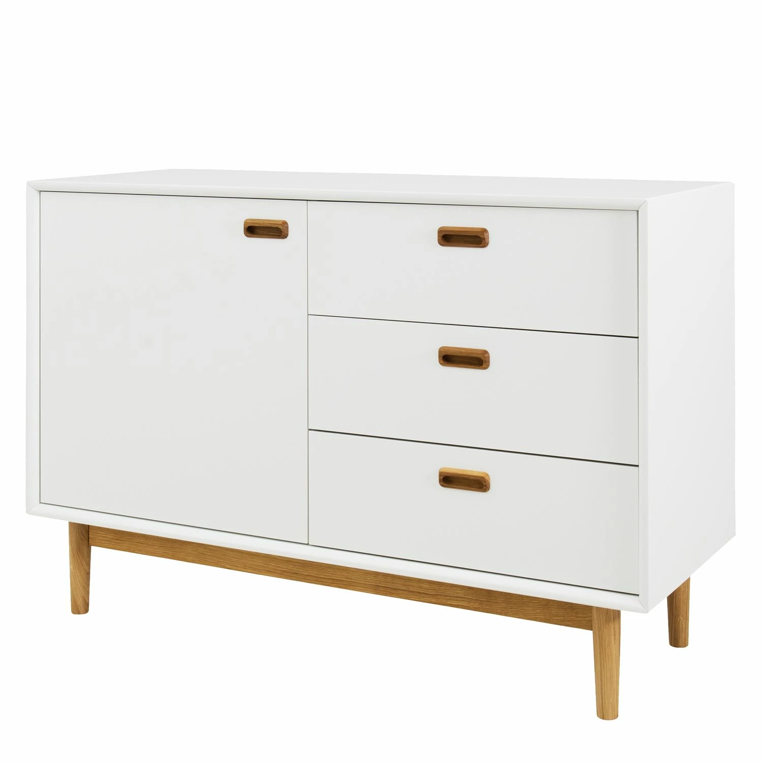 Tenzo Sideboard Svea I - Weiß / Eiche Dekor