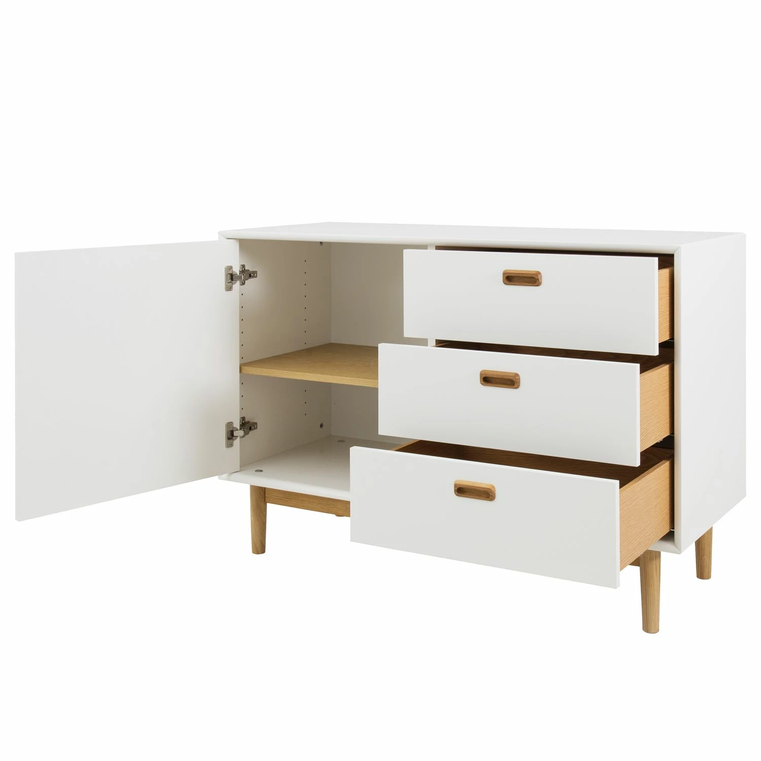 Tenzo Sideboard Svea I - Weiß / Eiche Dekor – Bild 2