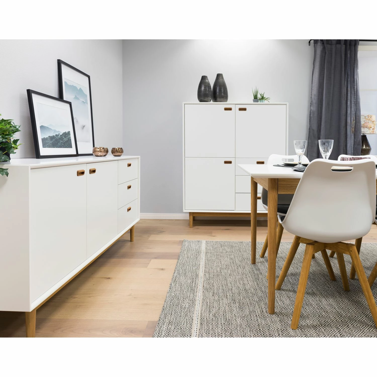 Tenzo Sideboard Svea II - Weiß / Eiche Dekor – Bild 4