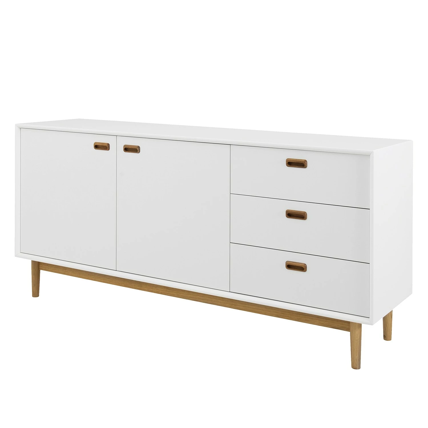 Tenzo Sideboard Svea II - Weiß / Eiche Dekor