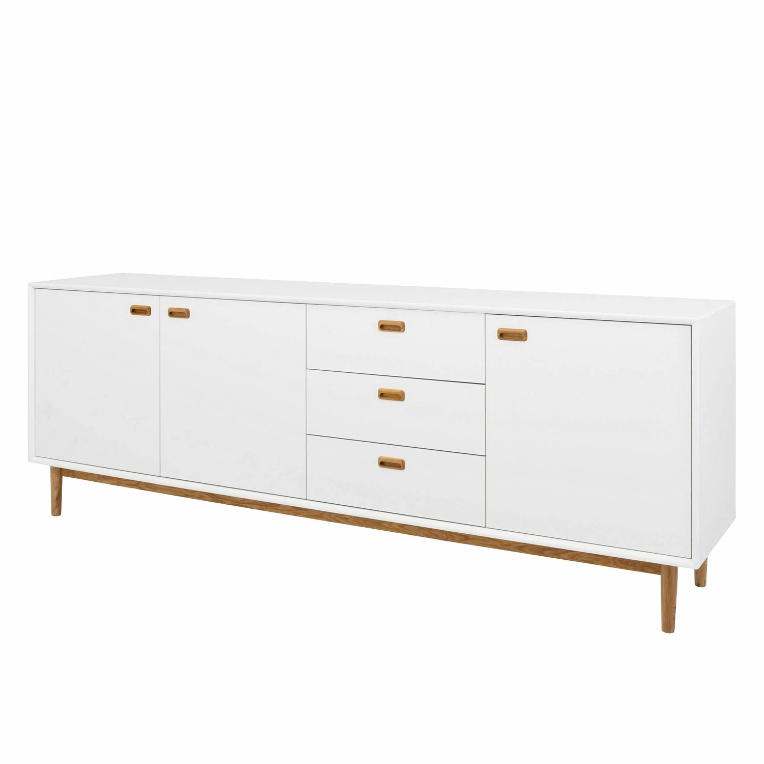 Tenzo Sideboard Svea III - Weiß / Eiche Dekor