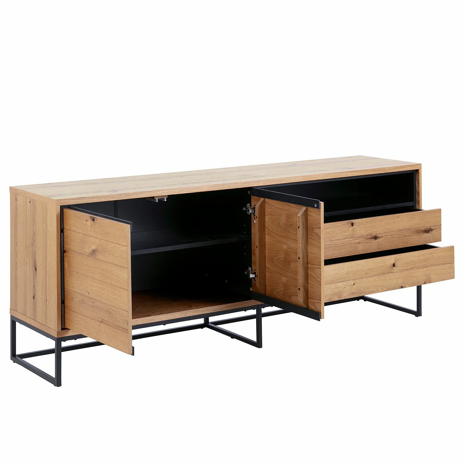 Red Living Sideboard Frahan I - Wildeiche / Schwarz – Bild 6