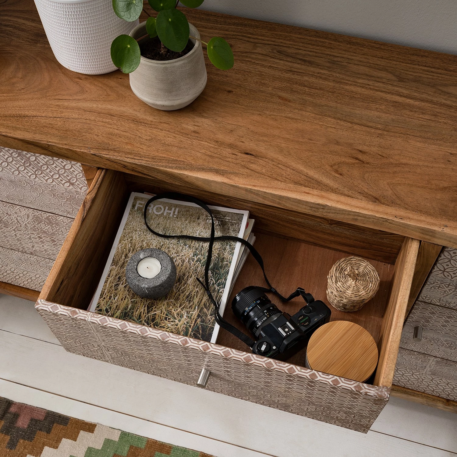 Ars manufacti Sideboard Buuda - Akazie massiv - Ecru / Akazie – Bild 4