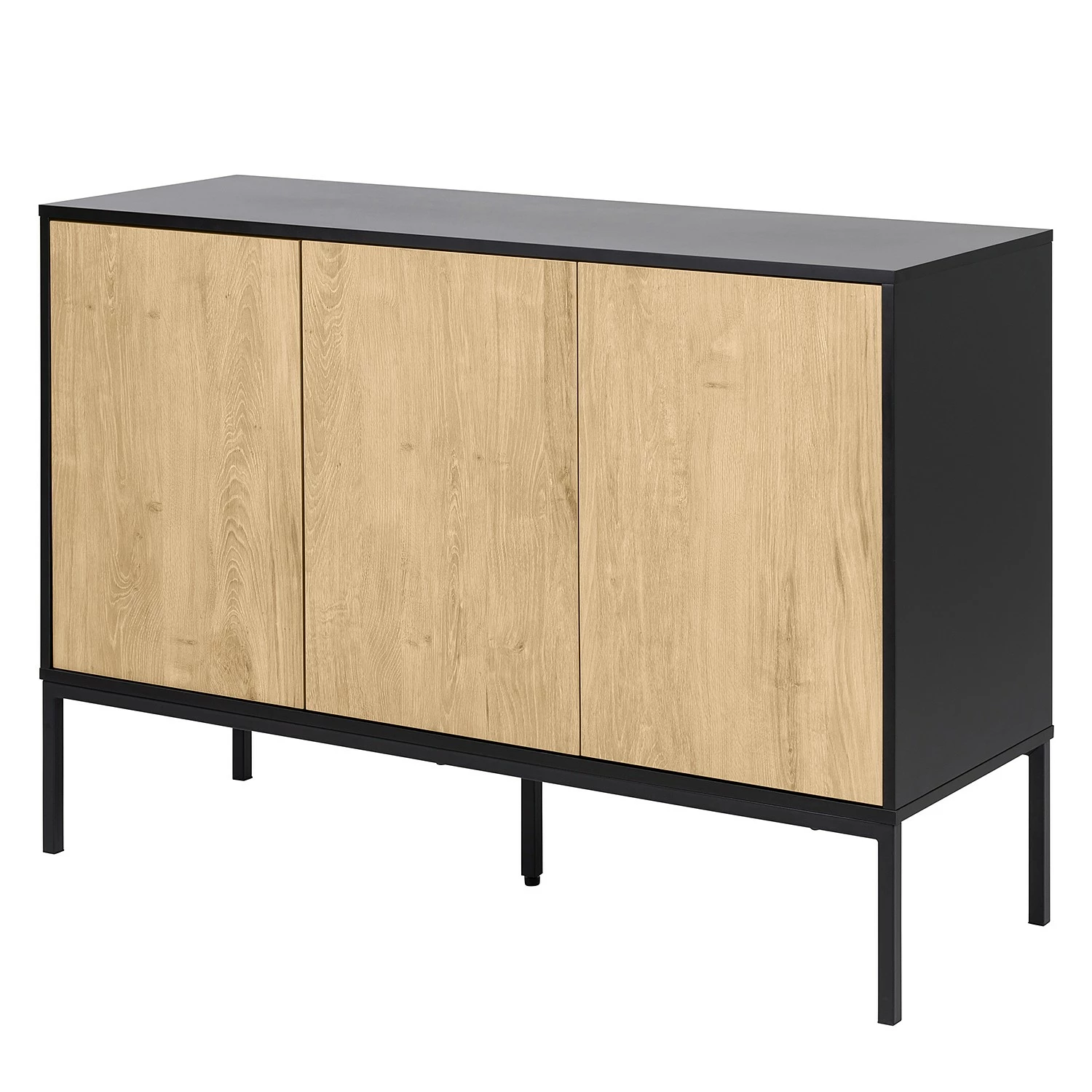 Red Living Sideboard Coogee - Wildeiche Hell Dekor / Schwarz