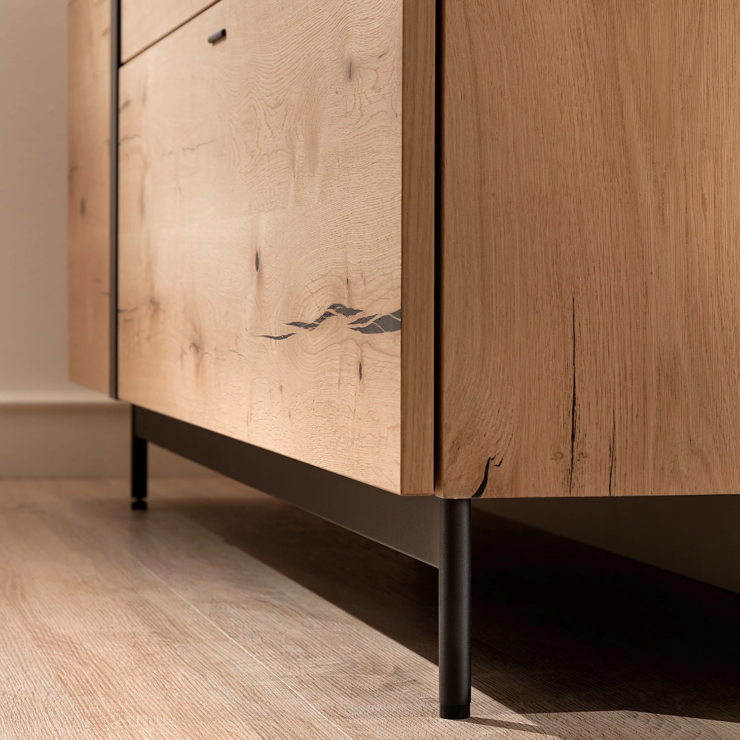 GWINNER Sideboard Style - Echtholzfurnier / Metall - Eiche / Anthrazit – Bild 7